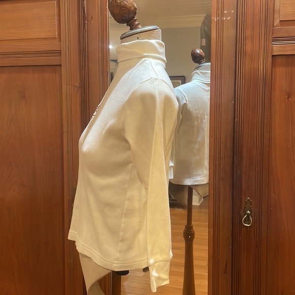 Pottery Barn Kids Turtleneck white Christmas Comet reindeer star 100% cotton 10 - Picture 5 of 7